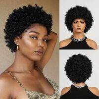 8นิ้ววิกผมสังเคราะห์สั้น Afro Kinky Curly Hair Wigs สำหรับผู้หญิง Curly Hair Wigs สำหรับปาร์ตี้ทุกวันคอสเพลย์ใช้ทนความร้อน