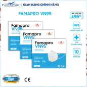 Combo 3 hộp khẩu trang y tế 4 lớp Famapro VN95 (N95) màu trắng (10 cái Hộp)