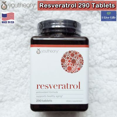 สารสกัดจากไวน์แดง เรสเวอราทรอล Resveratrol 290 Tablets - Youtheory