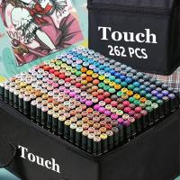 hot！【DT】 262/204/168/120/80 Colors Markers Set for Draw Headed Sketch Oily Alcohol based Animation Manga