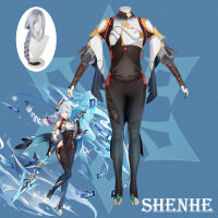 Genshin Impact Shenhe Cosplay Costume Uniform Wig Anime Halloween High-quality Costumes for Women Game