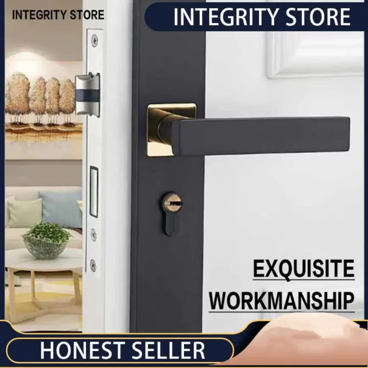 Indoor door handle lock Aluminum alloy silent door lock Set lock door