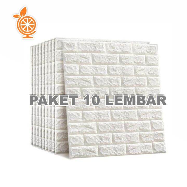 COD ( PAKET 10 LEMBAR ) Wallpaper 3D Modern Foam Batu Bata Wall Stiker ...