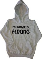 TeeTreeDesigns Id Rather Be Fencing Grey Kids Hoodie