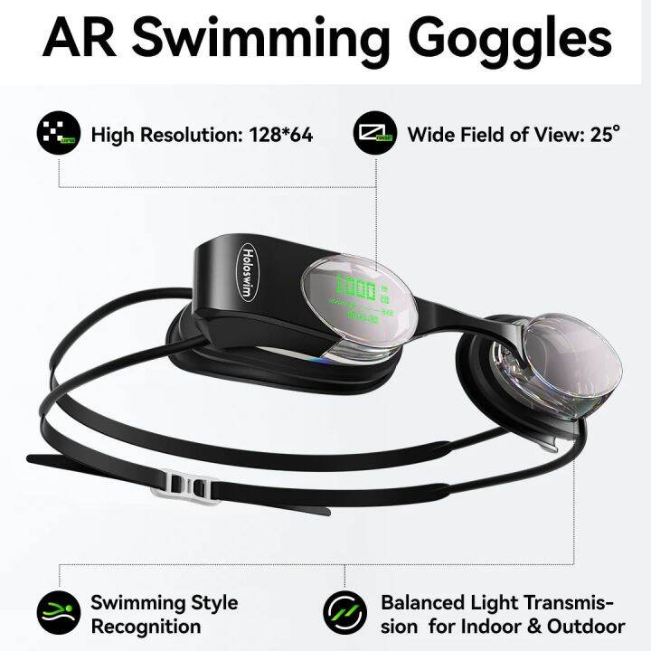 Holoswim 2 Smart AR Swim Goggles Underwater HUD with Builtin Fitness