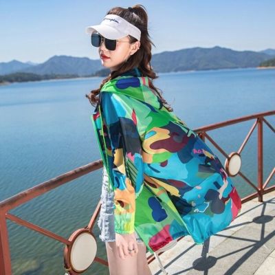 Camouflage Windbreakers Womens Outdoor Sun Protection Clothing Fashion Large Size Air-conditioned Room Coat