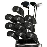 10ชิ้นหัวกอล์ฟ Headcover ชุด,ผ้าตาข่ายกอล์ฟหัวเหล็กครอบคลุมเวดจ์กอล์ฟปกคลุมด้วยตัวเลขใหญ่สำหรับหัวกอล์ฟคลับ