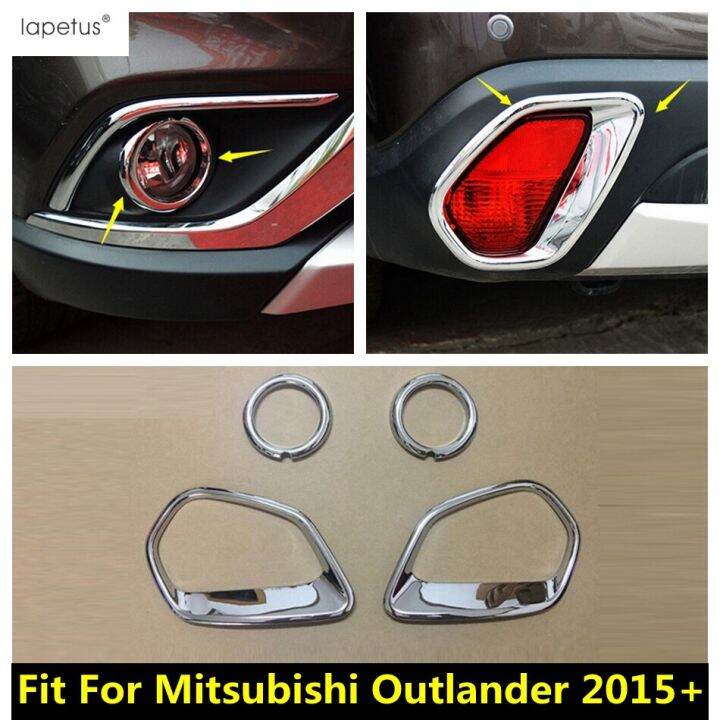 เครื่องประดับสำหรับ-mitsubishi-outlander-2015-2020ชุดฝาปั้นหน้าและหลังไฟตัดหมอกแต่งขอบนอก-abs