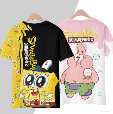 HZ SpongeBob SquarePants Anime Tshirt Short Sleeve Top Kid Adult Cosplay Patrick Star Fashion 3D Shirt Casual Plus Size ZH