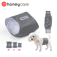 HONEYCARE  แพมเพิสซักได้ (สำหรับสุนัขเพศผู้) ผ้าอ้อมสุนัขรัด ซักใช้ซ้ำได้ ซึมซับระบายอากาศ ผ้าอ้อมแบบผ้าสำหรับสุนัข ขนาด XS (สีเทา) ของใช้