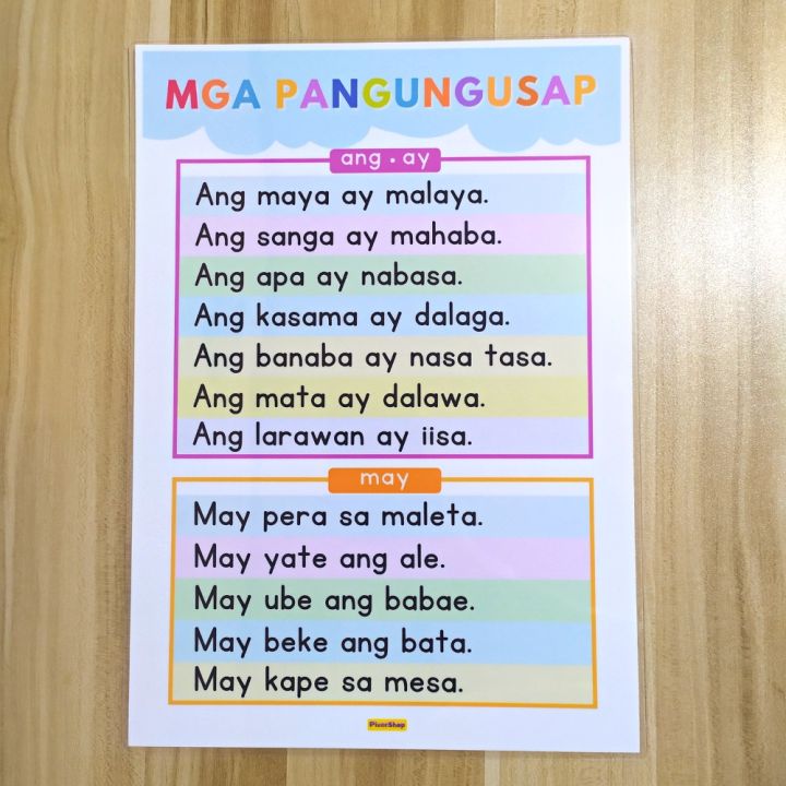 10 Pcs Pagbasa Educational Charts Laminated A4 Size Tagalog Reading