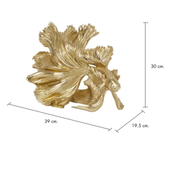 โมเดลตกแต่งบ้าน-รูปปั้นปลากัด-รุ่นออลลีเซ่-สูง-12-นิ้ว-สีทอง-ปลากัดจำลอง-ตุ๊กตาปลากัด-โมเดลสะสม-ของตกแต่งบ้าน-เครื่องประดับโต๊ะ