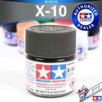 TAMIYA 81510 X-10 X10 GUN METAL สีกันเมทัลเงา ACRYLIC PAINT MINI COLOR 10ML สีอะครีลิกสำหรับพลาสติก โมเดล VCA GUNDAM