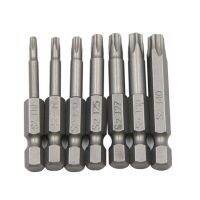 ชุดข้อต่อไขควงหัว Torx 7ชิ้น T10-T40ก้านขนาด1/4นิ้วไขควงทนแรงสั่นสะเทือน5จุดทำจากเหล็ก S2ไขควง