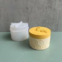 Gypsum Honey Bee Jar Silicone Molds for DIY Concrete Epoxy Candle Pot Box Injection Mould Handcraft Home Decor Handmade Gift  Modelling Sculpting