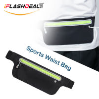 iFlashDeal Slim Running Belt Waist Pack  Water Resistant Runners Belt Fanny Pack with Zipper Ultra Light Bounce Free Waist Pouch Fitness Workout Belt