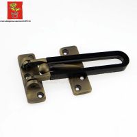 Antique Brass Zinc Alloy Security Door Guard Latch With Black Rubber Stopper Safety Locks Door Security Bolt Latch Door Hardware Locks Metal film resi