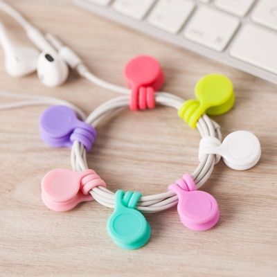 1pcs Multi-purpose Magnet Earphone Cord Winder Cable Organizer Clips Random Color SUB Sale