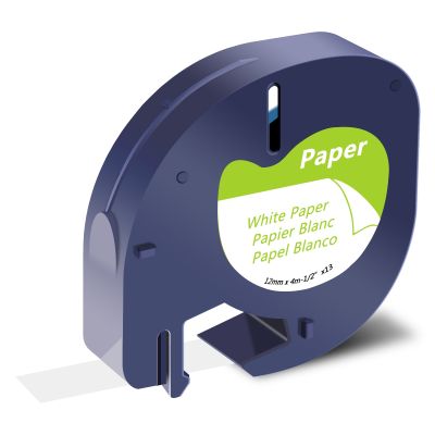 (เทป) 5PK Greencycle 12เทปป้ายชื่อขนาดเป็นมิลลิเมตรใช้ได้กับ Dymo Letratag เครื่องพิมพ์ป้ายราคากระดาษพลาสติกสำหรับ91330 91331 16952เทป & เครื่องจ่าย