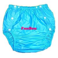 Free Shipping FUUBUU2203-Blue-L-1PCS Adult Diapers Non Disposable Diaper Plastic Diaper Pants Pvc Shorts