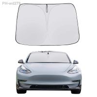hot【DT】 Car Windshield Covers Visors Front Window Protector Parasol Coche Tesla 3 Y Sunshade Accessories