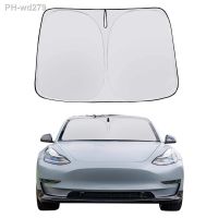 Car Windshield Sun Shade Covers Visors Front Window Sunscreen Protector Parasol Coche For Tesla Model 3 Y Sunshade Accessories