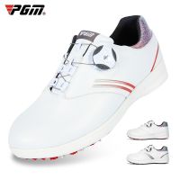 PGM Womens Waterproof Golf Shoes Lightweight Knob Buckle Shoelace Sneakers Ladies Breathable Non-Slip Trainers Shoes XZ158