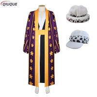 Anime One Piece Trafalgar D Water Law Cosplay Costume Hat Adult Unisex Set Outfit Suit