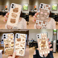 A-57 coffee bear อ่อนนุ่ม TPU เคสโทรศัพท์ หรับ Samsung Galaxy Note FE A30S A20 S10E A20S A70 20 Ultra S21 A70S A50S A50 A30 S20 S10 Lite Plus โปร่งใส ปก