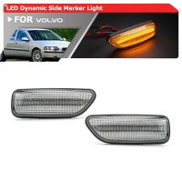 2x For Volvo S60 S80 V70 XC70 XC90 Dynamic Led Fender Side Marker Lights Arrow Flowing Turn Signal Blinkers Indicator