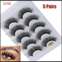 5210A SKONHED 5 Pairs แฮนด์เมด หลากสไตล์ Wispy Flared ธรรมชาติยาว ขนตาปลอม 3D Faux Mink Hair ต่อขนตา กากบาด