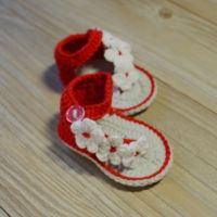 QYFLYXUE-Handmade Baby Shoes Rose Flower Infant Girl Crochet Toddler Shoes Newborn Crochet Knit baby sandals Photography Props S