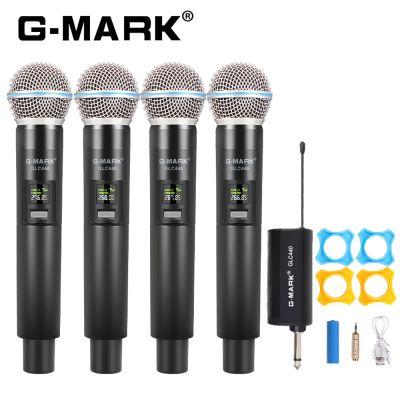 4ไมโครโฟนไร้สายระบบ G-MARK GLC440 4ช่องไมโครโฟนคาราโอเกะไมค์ความถี่คงที่สำหรับ Home Party ลำโพงแสดง Stage