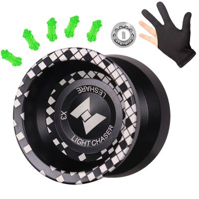 Unresponsive LIGHT CHASER X3 Competitive Yo-Yo,Alloy Yoyo for Beginners,and Practise Tricks with Glove and Strings