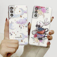 Nlwvx เหมาะกับ S23 Samsung ซองป้องกัน TPU สีเคสโทรศัพท์รูปกระต่ายเมฆสีสันสดใสรูปหัวใจ14pro พิเศษ