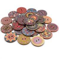 30/50pcs random mixed pattern Retro Wood Buttons 20-25mm for Handwork Sewing DIY Clothing Crafts Accessories Gift Card Decor