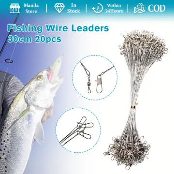 20Pcs Fishing Leaders with Swivels Steel Leader Fishing Line for Fishing  Saltwater Freshwater Fishing Accessories C
