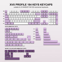 PBT Keycaps 184คีย์ XVX Profile Keycaps Double-Shot สำหรับ Cherry MX Gateron Switches Mechanical Gaming Keyboards