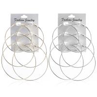 【YF】❁◇  3pair/set Punk Hoop Earrings Set Big Jewelry Steampunk Ear Clip Fashion Accessories New