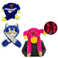 Huggy Wuggy LED หมวกใส่ได้ทั้งชายและหญิง,ของเล่นตุ๊กตาโมเดลกระป๋องหมวกเคลื่อนไหวได้พร้อมที่ปิดหูหมวกตุ๊กตาการ์ตูนเคลื่อนไหวได้หมวกของเล่น