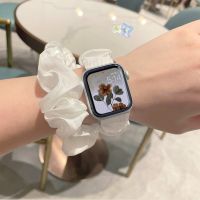 Stretch Loop untuk Apple Watch Band 49Ultra 38/42Mm 4 3 2 Tali Kain untuk Iwatch SE8 7 6 5 40/44Mm 41/45Mm Lady Scrunchies Correa