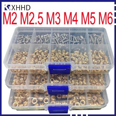 M2 M2.5 M3 M4 M5 M6 Brass Insert Nut and Screw Set Hot Knurled Heat Thread Copper Nuts 304 Stainless Steel Bolt Assortment Kit Nails  Screws Fasteners