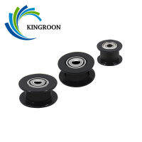 KINGROON 2Pcs GT2 Idler Pulley สำหรับ3D ชิ้นส่วนเครื่องพิมพ์อลูมิเนียม2GT Timing Pulley 16 20ฟันสีดำ Pulleys Bore 3มม. 5มม. กว้าง6 10