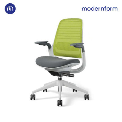 Modernform เก้าอี้ Steelcase ergonomic รุ่น Series1 พนักพิงกลาง สีเขียว  เก้าอี้เพื่อสุขภาพ เก้าอี้ผู้บริหาร เก้าอี้สำนักงาน เก้าอี้ทำงาน เก้าอี้ออฟฟิศ เก้าอี้แก้ปวดหลัง หุ้มด้วยผ้าตาข่ายไมโครนิต มีอุปกรณ์รองรับเอวปรับได้ ปรับน้ำหนักตามผู้นั่งอัตโนมัติ