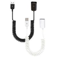 Kabel adaptor koil Spiral pria ke wanita kabel ekstensi teleskopik pegas 1M/32 kaki untuk pengisian daya