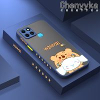 เคส Chenyyka สำหรับ Infinix Smart 6 HD Smart 6 Plus เคส Winnie Bear Cinnamoroll บางมีน้ำค้างแข็งโปร่งใสแข็งขอบสี่เหลี่ยมกันกระแทกรูปแบบปลอกซิลิโคนป้องกันคลุมทั้งหมดนุ่ม