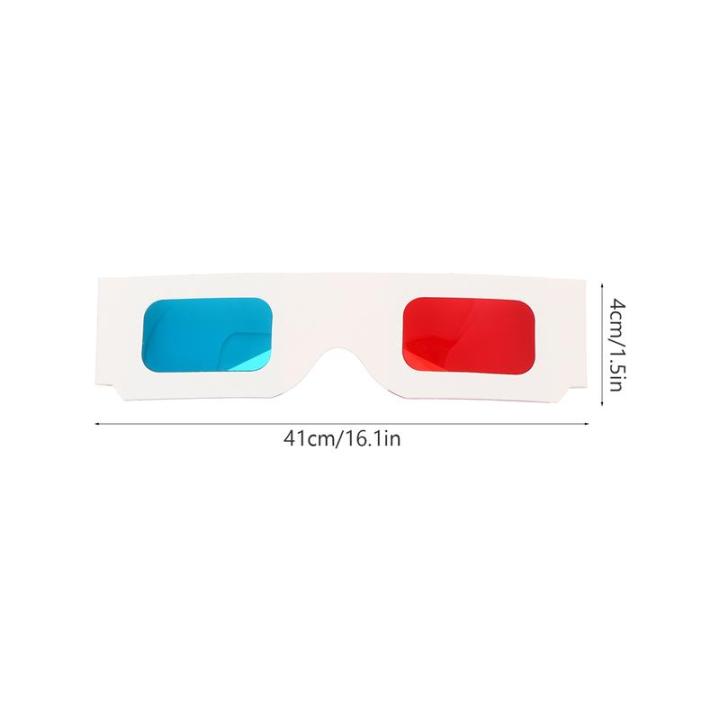 100ชิ้นกระดาษแข็ง3d-แว่นตาทิ้งกระดาษ3d-วิดีโอแว่นตา3d-สีแดงและสีฟ้าแว่นตาชุดสากล-anaglyph-แว่นตาสำหรับภาพยนตร์