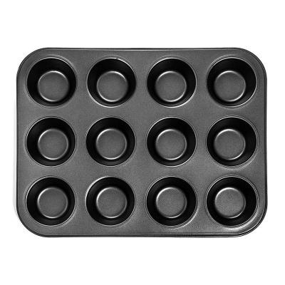 Heavy duty carbon steel cupcake baking tray,12 mini cup cupcake shaped cake pan,nonstick cupcake baking tray, cupcake mold