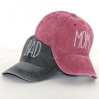 Letter DAD MOM Embroidery Hats For Women Men Washed Cotton Baseball Cap Retro Casual Unisex Sports Sun Hat