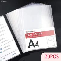 ✙☈❧ 20pcs L-type Transparent Folder Pp Single-page Folder A4 File Storage File Bag Business Office Supplies Student FilingStorageBag